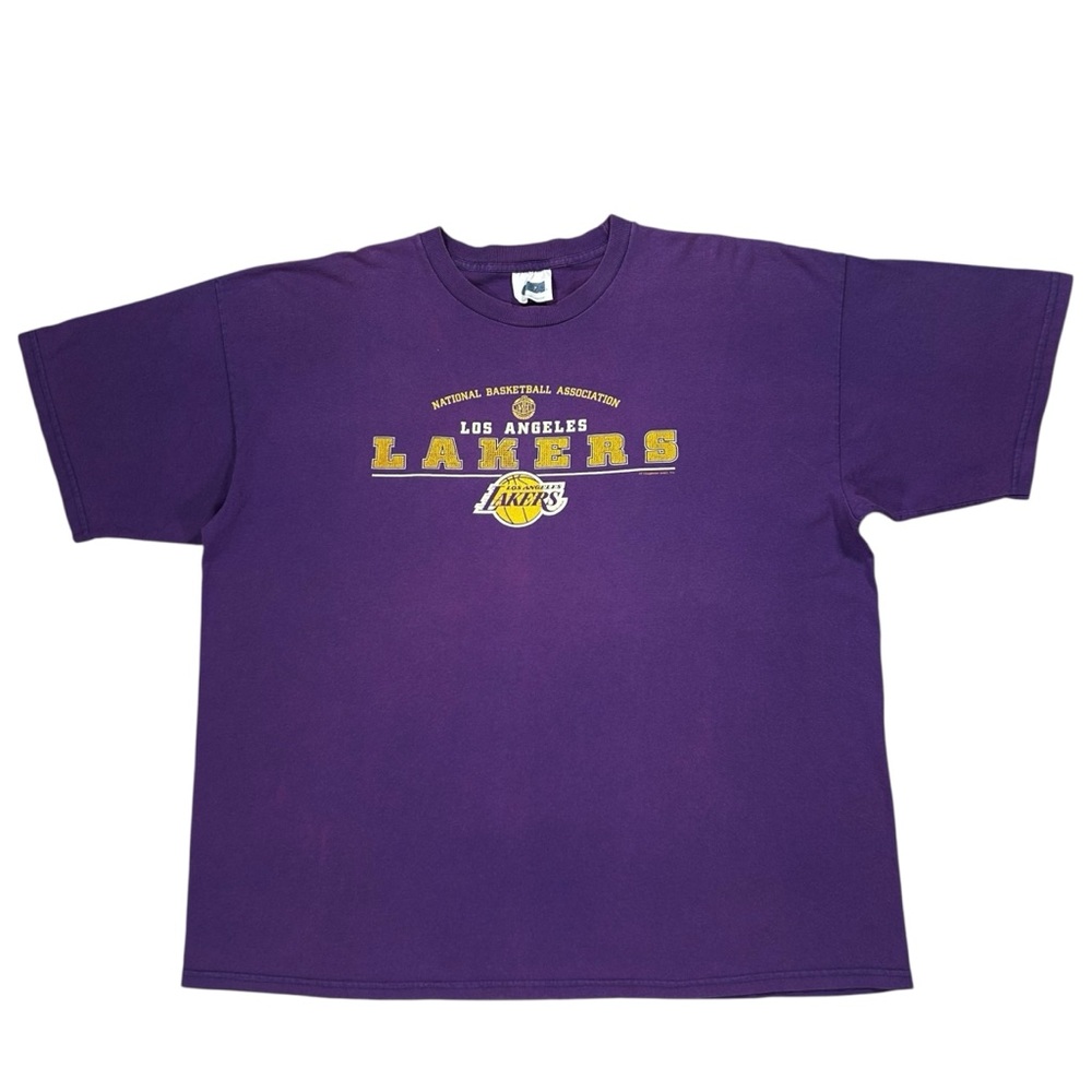Vintage 90s Y2K CSA NBA Basketball Los Angeles Lakers Purple T Shirt Size 2XL